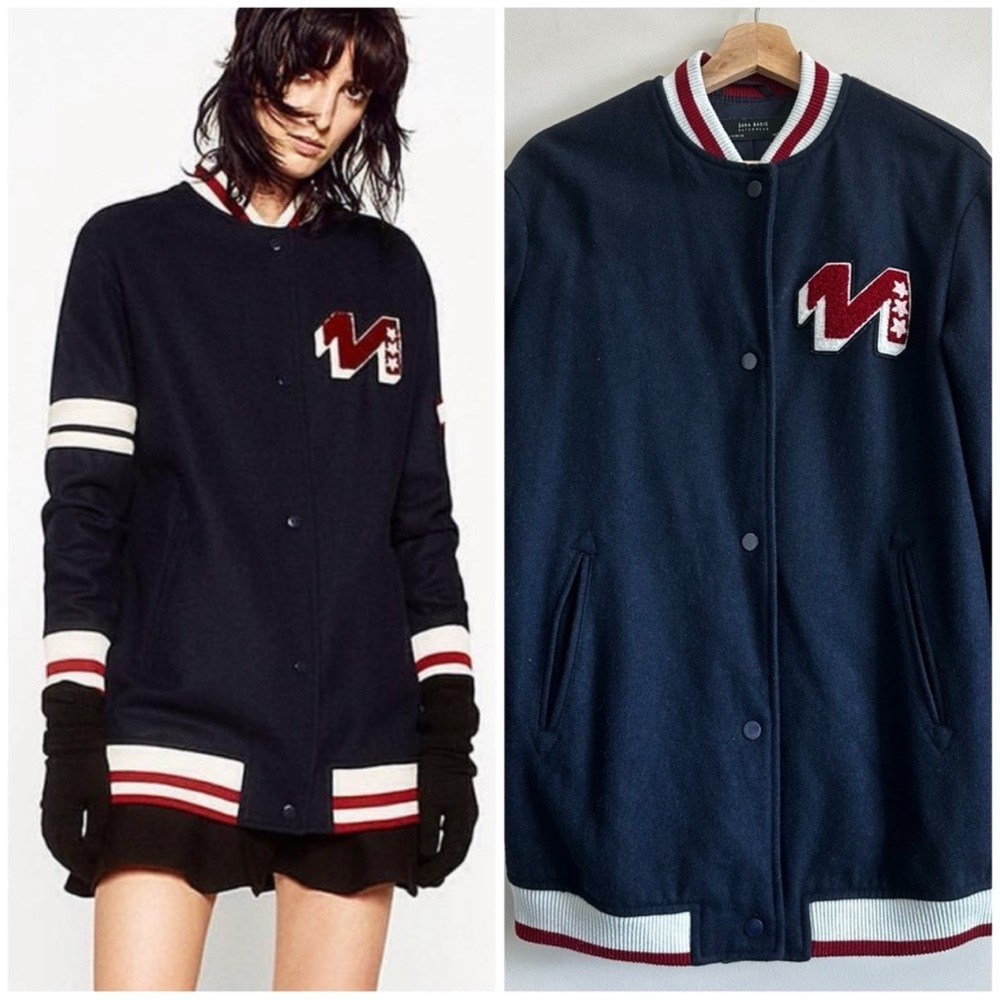 Zara Varsity Patch Jacket